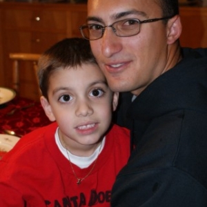 My boy Dominic and me Christmas 2008