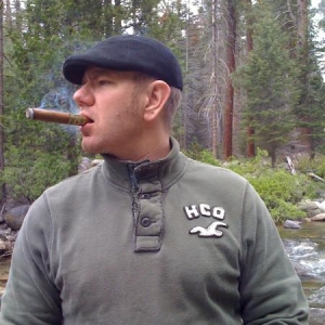 Fishing Dinky Creek (near Shaver Lake Ca.) while enjoying a Gurkha Park Avenue