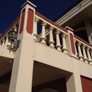 Looking up to the Drew Estate clubhouse