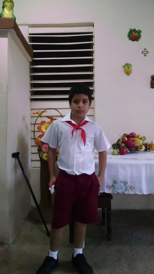Middle School Kid In School Uniform