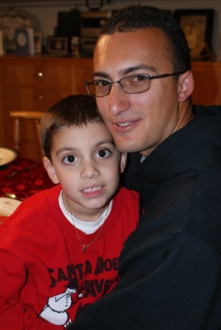 My boy Dominic and me Christmas 2008