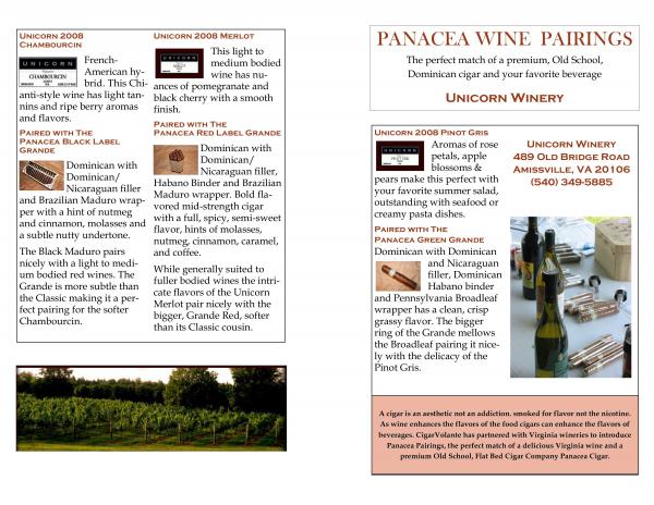 Panacea Pairings - Unicorn Winery