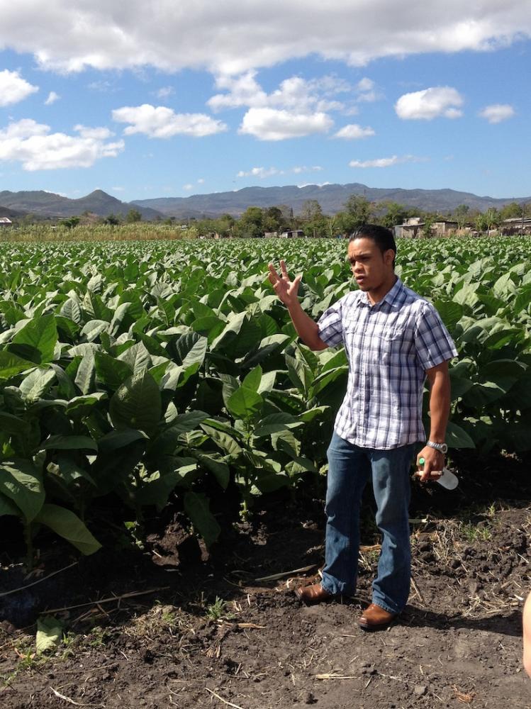 Pedro guiding us at the Padron farm